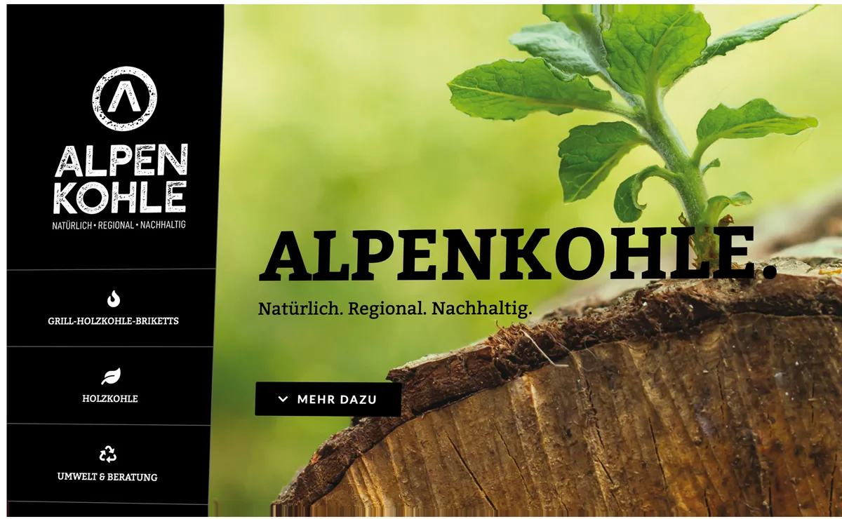 Webdesign und Markenauftritt für Alpenkohle